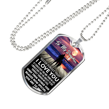 Father Daughter Jewelry From Dad Christmas Gift Idea Luxury Dog Tag Silver and G